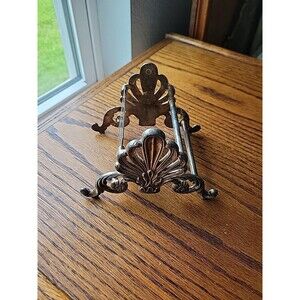 Vtg Silver Plate 12 Knife Holder rest caddy Made in Italy ornate fan design